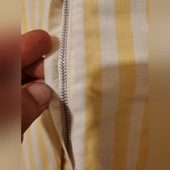 1960s Union Made Mod Vintage Yellow & White Stripe Shift Dress - Picture 6 of 8